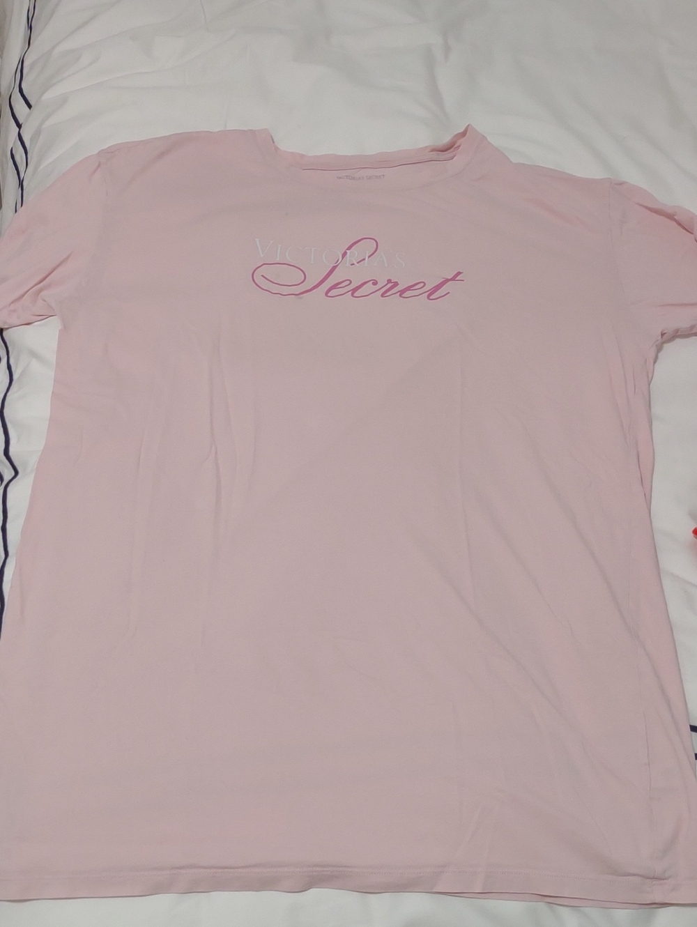 Victoria's Secret Light Pink Script Logo Tee